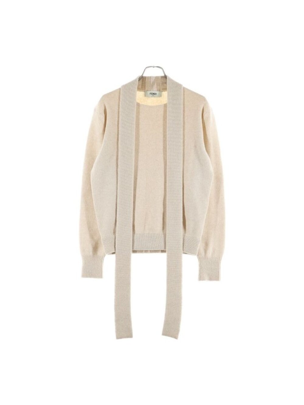 Fendi Logo Sweater Beige with Tie